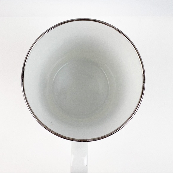 Vtg Pottery Barn Reindeer Donner Christmas Coffee Tea Mug Cup Silver Rim Japan - Picture 7 of 9